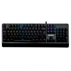 SVEN KB-G9700 RGB Mechanical Gaming Keyboard, Mechanical keys 104 keys, 12 Fn-keys, Backlight (RGB), USB, Black, Rus/Ukr/Eng
